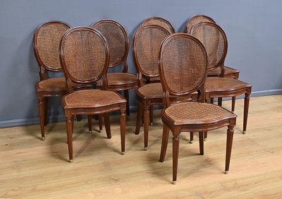 Set of 8 Mahogany Chairs, Louis XVI style – Late 19th century
