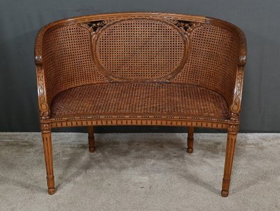 Louis XVI style walnut basket bench – 2nd part of the 19th century