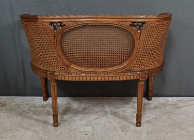 Louis XVI style walnut basket bench – 2nd part of the 19th century