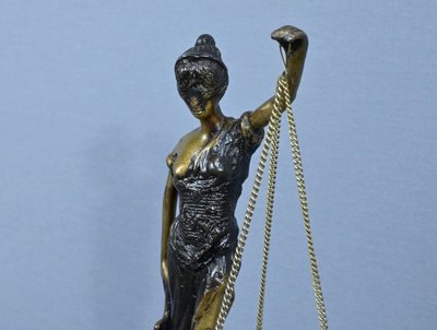 Allegoria della Giustizia in bronzo, da C.Franchomme – Inizio XX secolo