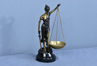 Allegoria della Giustizia in bronzo, da C.Franchomme – Inizio XX secolo