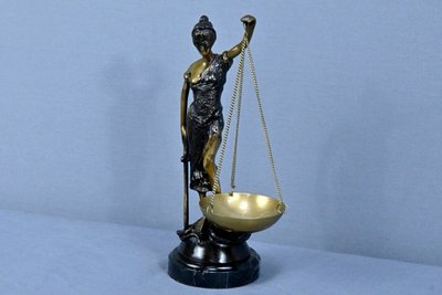 Allegoria della Giustizia in bronzo, da C.Franchomme – Inizio XX secolo
