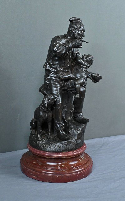 Bronzo “Il primo pasto” di V. Rousseau – Inizio XX secolo