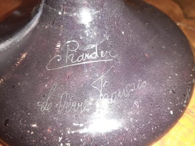 Vaso di rododendro in vetro Art Déco francese - C. Schneider 1927/1928