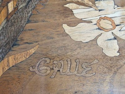 Emile Gallé Art Nouveau Nesting Table "Narcissus"