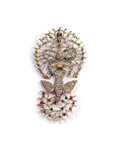 Pendentif Saint-Esprit Normand en or 18k, Pendentif religieux, St esprit en or, pierres de Rhin