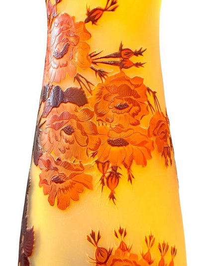 Emile Gallé Large Art Nouveau Vase "With Roses"