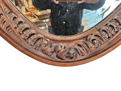 Louis Majorelle Art Nouveau Mirror "Fern and Pine Cones"