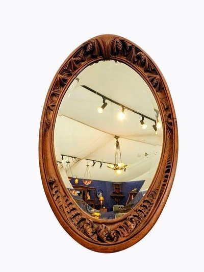 Louis Majorelle Art Nouveau Mirror "Fern and Pine Cones"