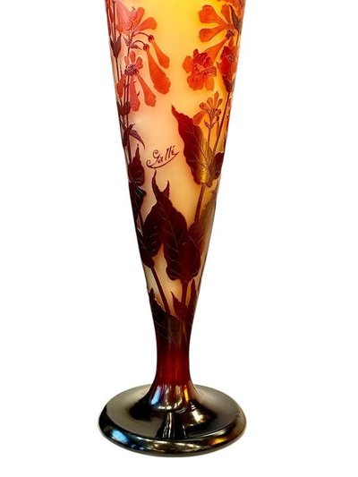 Emile Gallé Large Art Nouveau Vase "Aux Galanes"