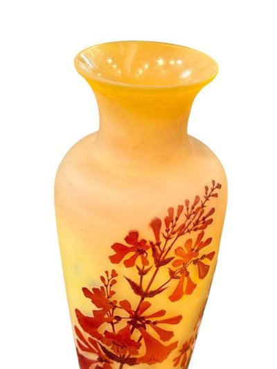 Emile Gallé Large Art Nouveau Vase "Aux Galanes"