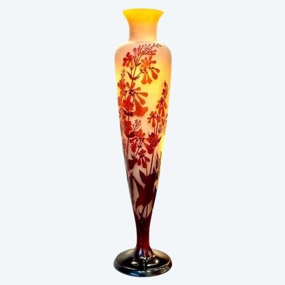 Emile Gallé Large Art Nouveau Vase "Aux Galanes"