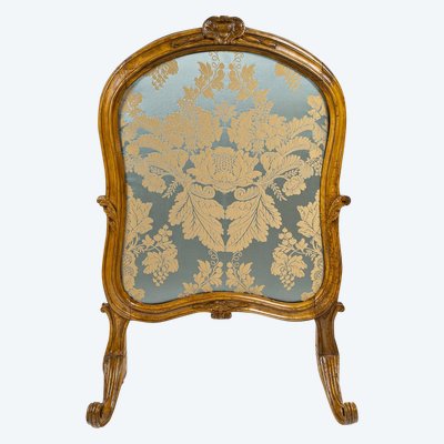 Paravento lionese in noce intagliato, epoca Luigi XV, circa 1740-1750