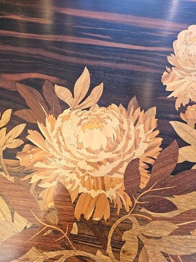 Emile Gallé Table Basse Art Nouveau "Pivoines"