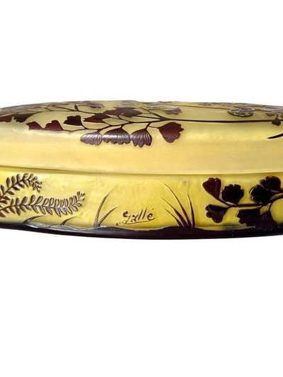 Emile Gallé Art Nouveau "Ginko" Candy Box