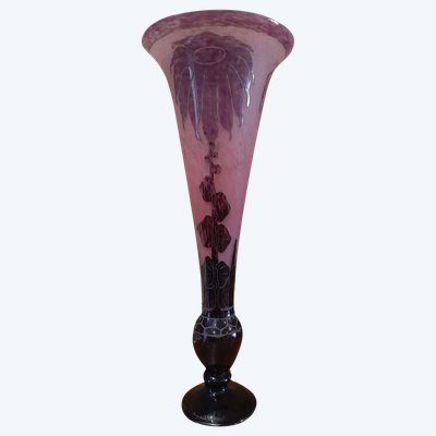 Vase Art-Déco Série Dahlias - Le Verre Français C. Schneider  1923/1926