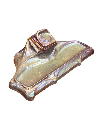 Rambervillers Art Nouveau Inkwell in Flamed Stoneware