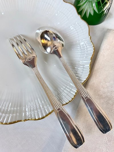 Coffret De 24 Pièces En Métal Blanc Alfénide - Art Deco Flatware