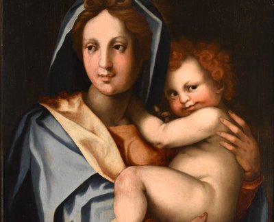 Jungfrau und Kind, Werkstatt von Andrea Del Sarto (Florenz 1486 - 1530)