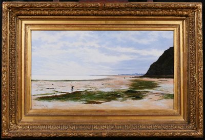 Olivier CHERON 1854-1935 Arromanches, paysage, effet du matin, tableau, Salon 1887, Normandie