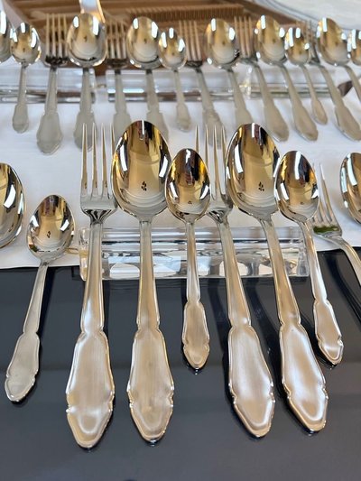 12 Piece Stainless Steel Cutlery Tray - Set