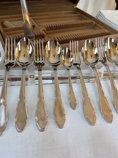 12 Piece Stainless Steel Cutlery Tray - Set