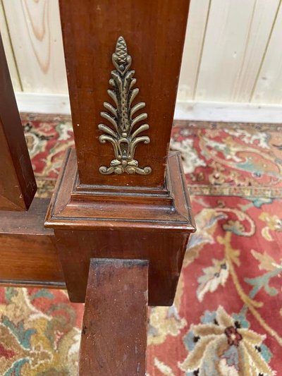Mahogany Empire style psyche mirror