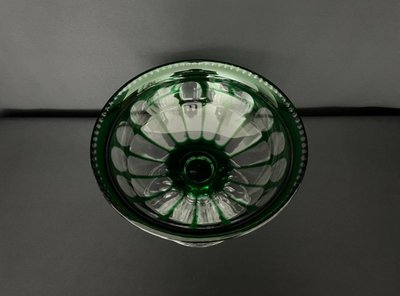 Coupe En Cristal Vert Taillé – Style Art Déco