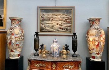 Coppia Di Vasi Alti Satsuma, XIX Secolo