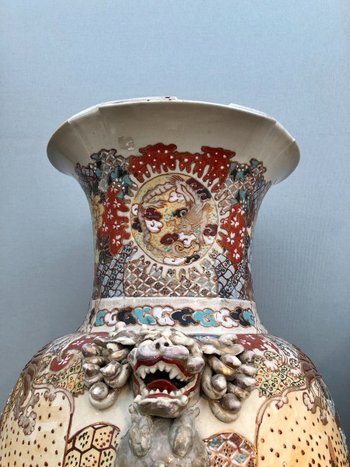 Coppia Di Vasi Alti Satsuma, XIX Secolo