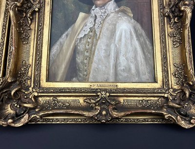 Paire De Portraits Masculins – A. D’ambrossi – Huile Sur Panneau – époque XIXe