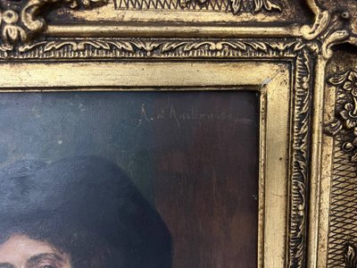 Paire De Portraits Masculins – A. D’ambrossi – Huile Sur Panneau – époque XIXe