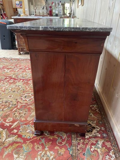 Commode Louis Philippe acajou et marbre 