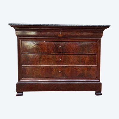 Commode Louis Philippe acajou et marbre 