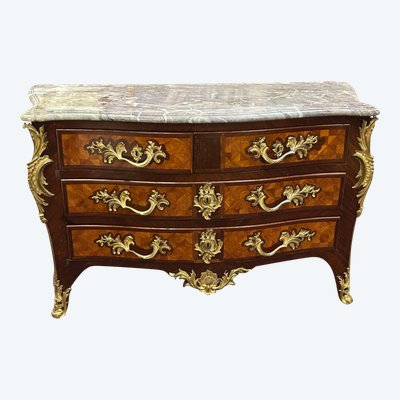 Importante Commode Tombeau En Marqueterie Estampillée De Hansen Hubert époque Louis XV XVIIIème