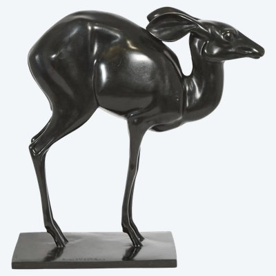 Sculpture bronze cire perdue Antilope par Christa Winsloe-Hatvany / Susse Frères