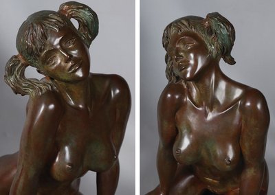 Bronzo del XX secolo, di Nacera KAINOU, nudo femminile