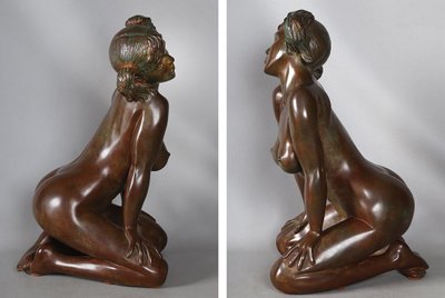 Bronzo del XX secolo, di Nacera KAINOU, nudo femminile