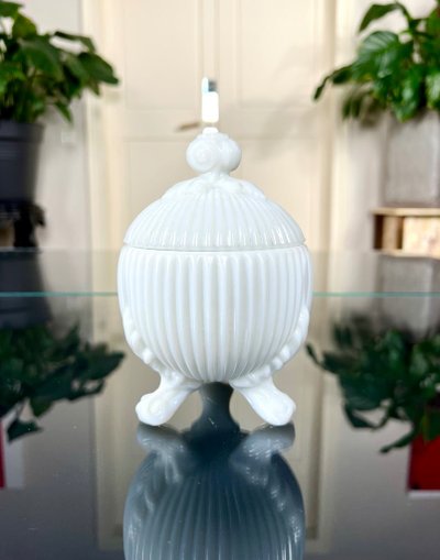 Barattolo per caramelle Drageoir Scatola opalina bianca - Decorazione