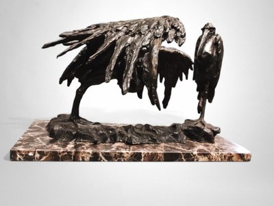 Guido Righetti Bronzo Due marabutti africani (1914)