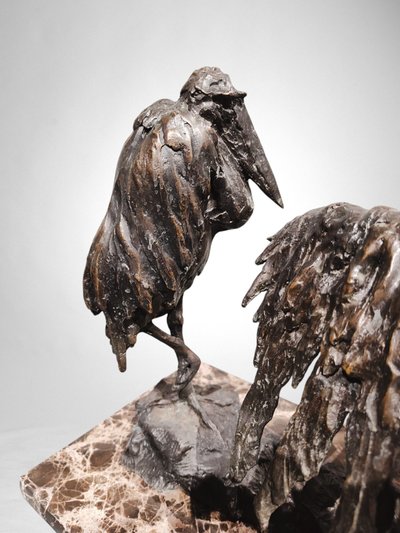 Guido Righetti Bronzo Due marabutti africani (1914)