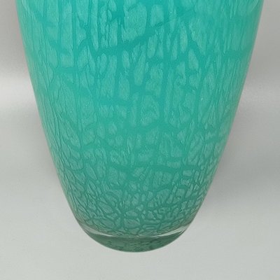 1970s Exquisited Handcrafted Green Vase by V.A.M. in Murano Glass. Made in Italy