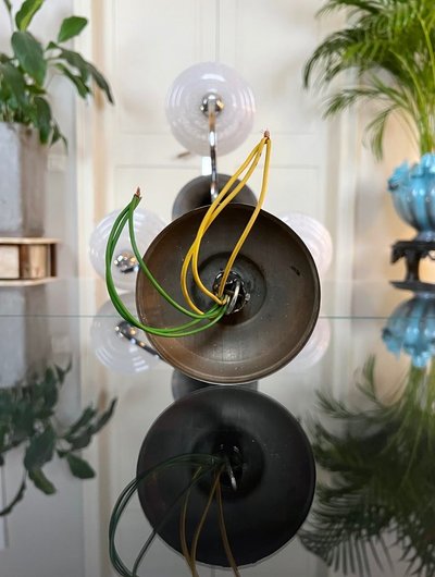 Lampadario Clichy a globi in metallo cromato - Luminaire Vintage
