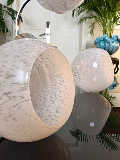 Lampadario Clichy a globi in metallo cromato - Luminaire Vintage