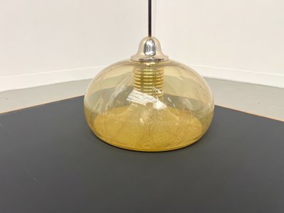 Blown glass paste pendant light, 1970s