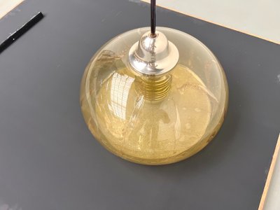 Blown glass paste pendant light, 1970s