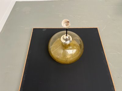 Blown glass paste pendant light, 1970s