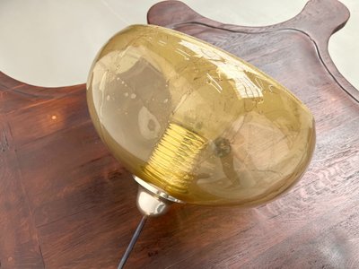 Blown glass paste pendant light, 1970s