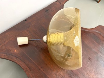 Blown glass paste pendant light, 1970s