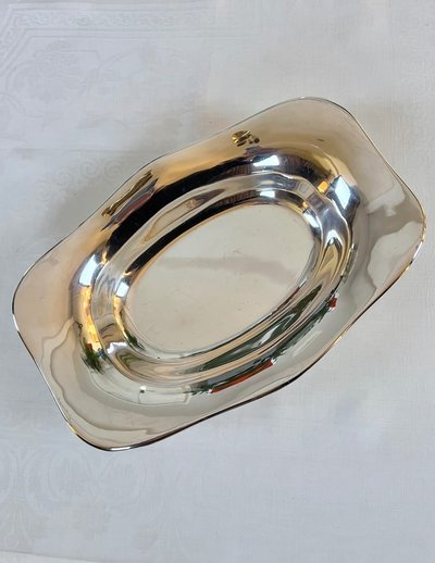 Bread Basket In Silver Plated Metal - Pièce De Forme Christofle Marked - 20th Century